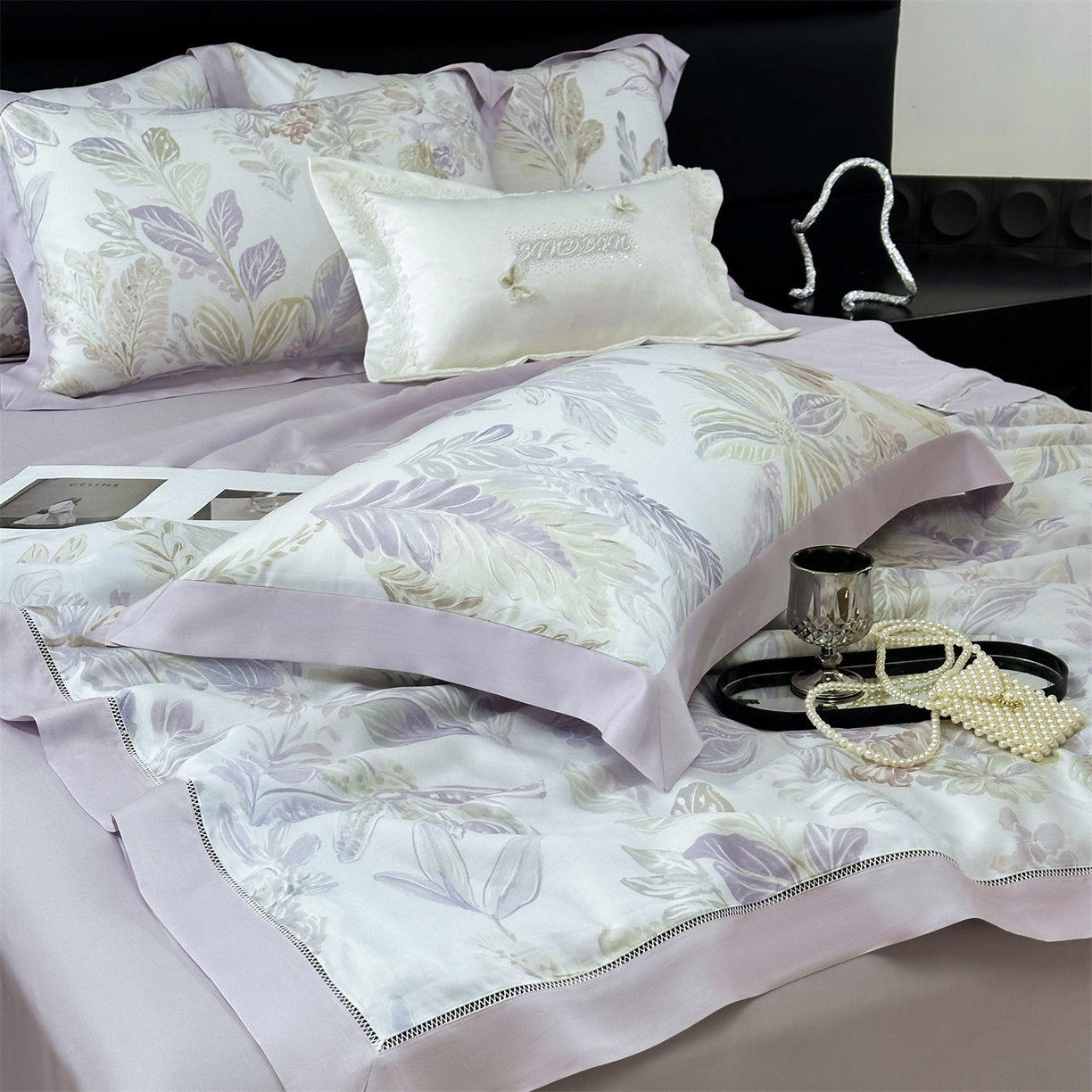 91家纺网 家纺一手货源 找家纺 岚司羽 2026春夏新款50天丝夏被四件套夏凉被空调被系列 暮光 紫