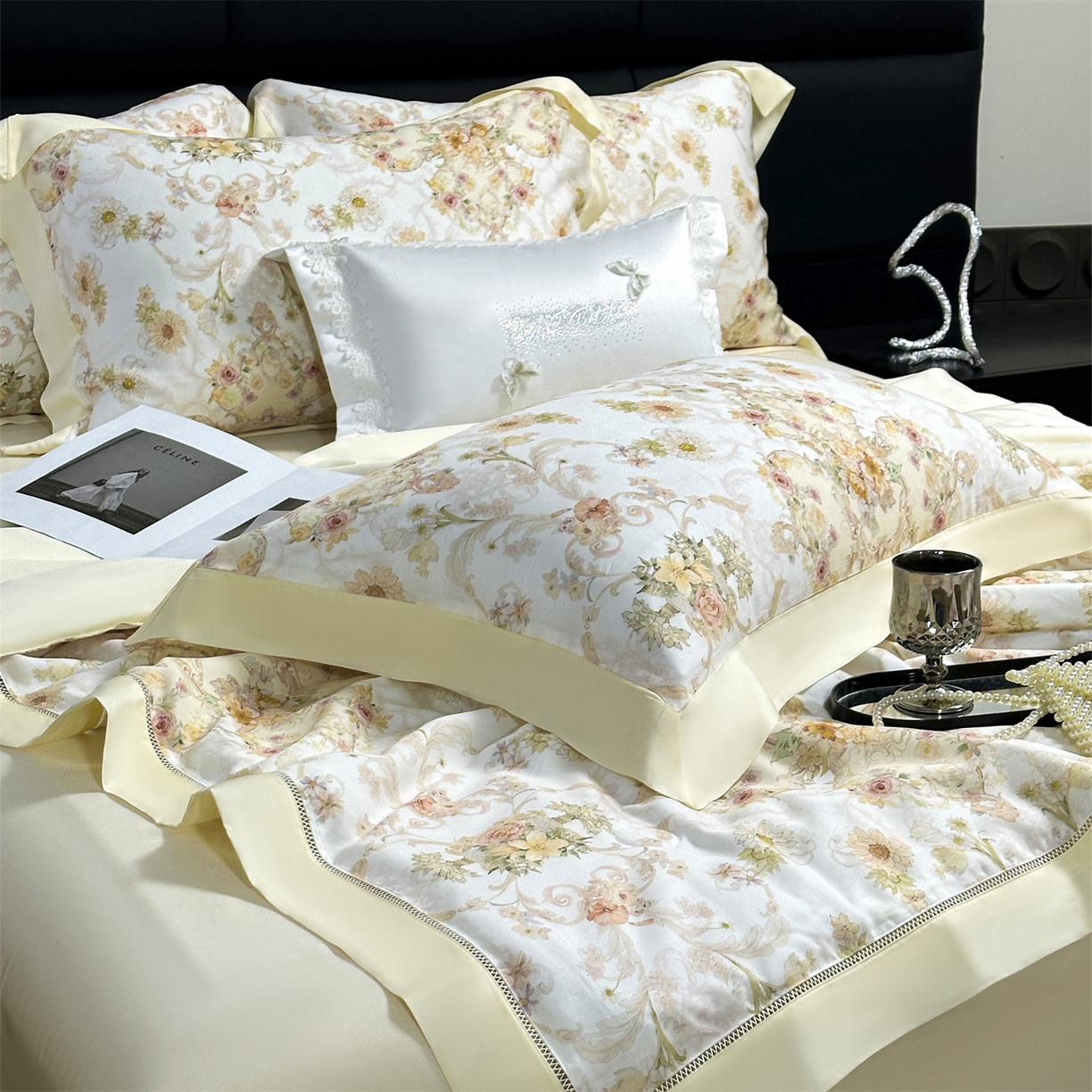 91家纺网 家纺一手货源 找家纺 岚司羽 2026春夏新款50天丝夏被四件套夏凉被空调被系列 金绮