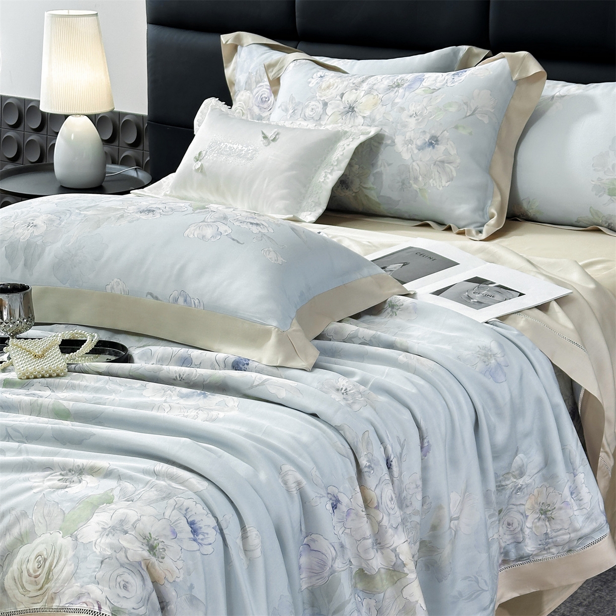 91家纺网 家纺一手货源 找家纺 岚司羽 2026春夏新款50天丝夏被四件套夏凉被空调被系列 香荟