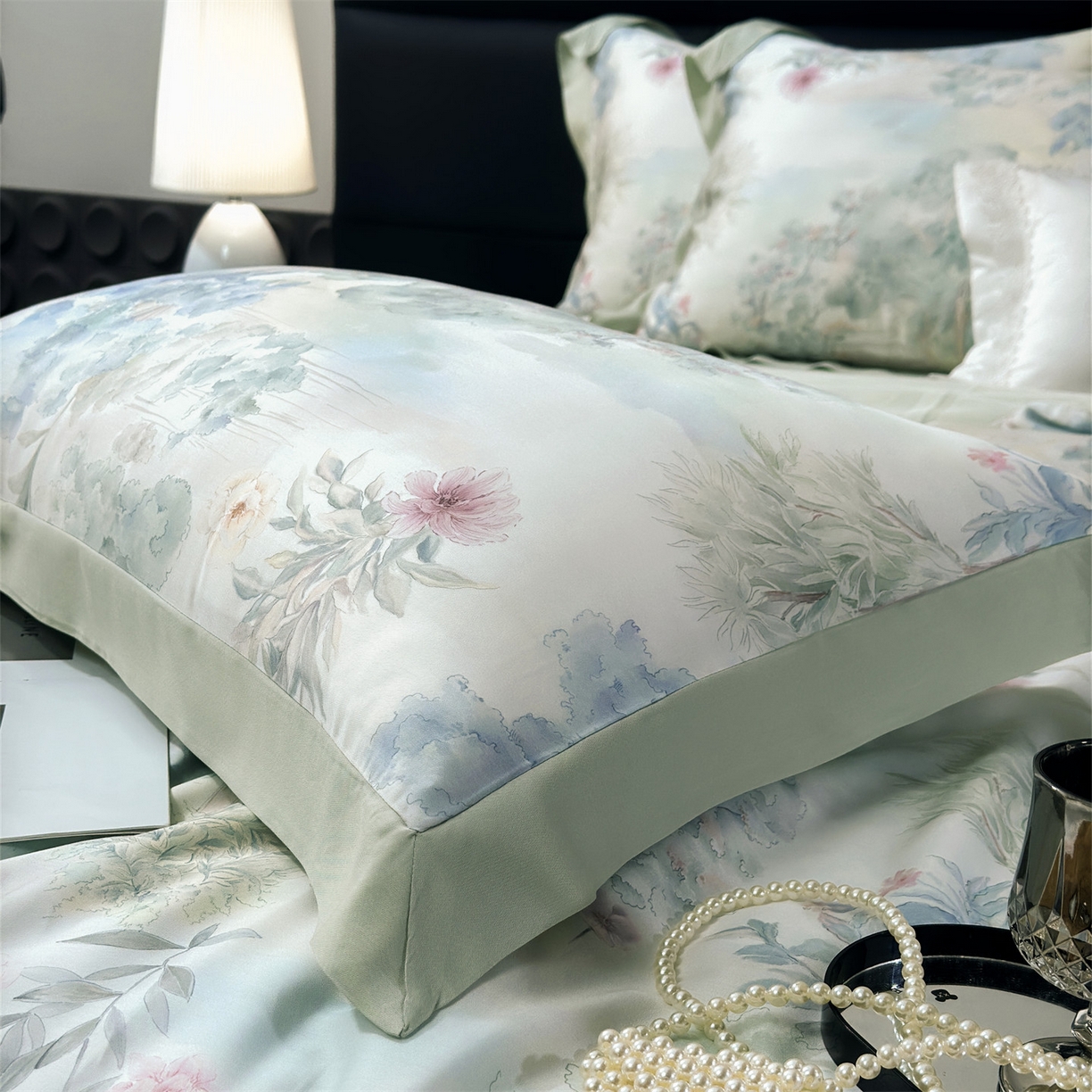 91家纺网 家纺一手货源 找家纺 岚司羽 2026春夏新款50天丝夏被四件套夏凉被空调被系列 盈春