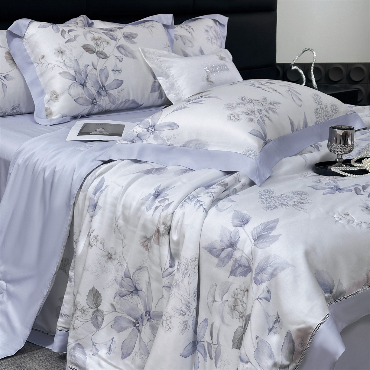 岚司羽 2026春夏新款50天丝夏被四件套夏凉被空调被系列 颜青