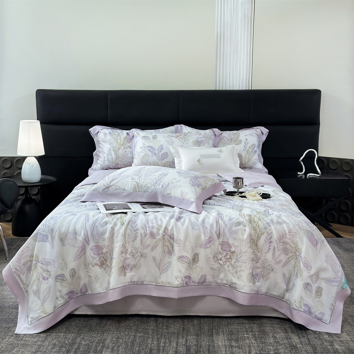 91家纺网 家纺一手货源 找家纺 岚司羽 2026春夏新款50天丝夏被四件套夏凉被空调被系列 暮光 紫