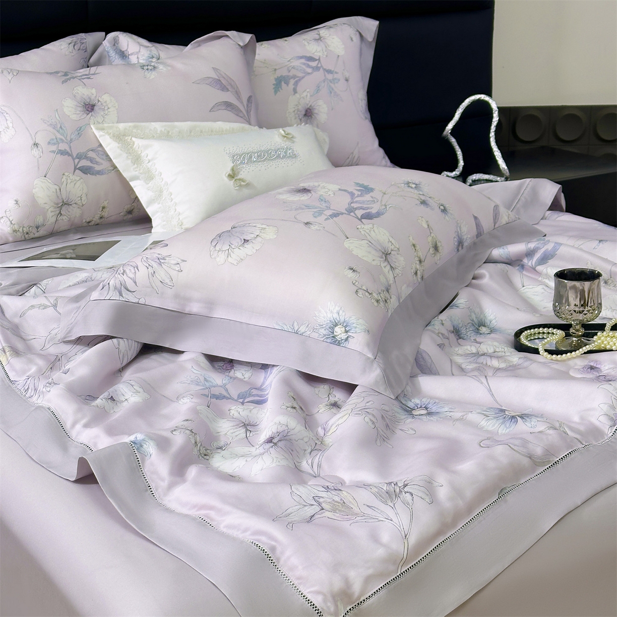 91家纺网 家纺一手货源 找家纺 岚司羽 2026春夏新款50天丝夏被四件套夏凉被空调被系列 简悠集-粉紫