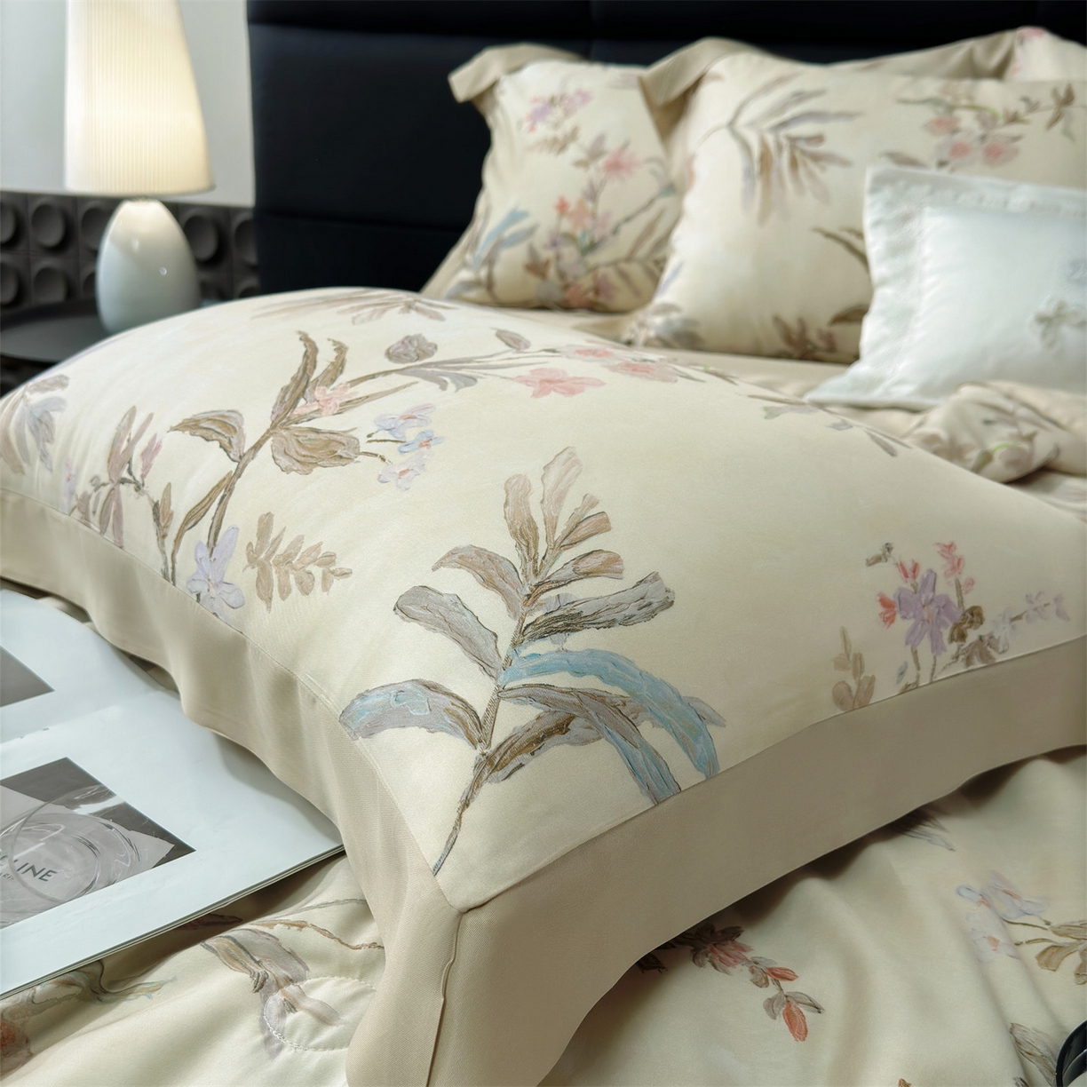 91家纺网 家纺一手货源 找家纺 岚司羽 2026春夏新款50天丝夏被四件套夏凉被空调被系列 俏枝