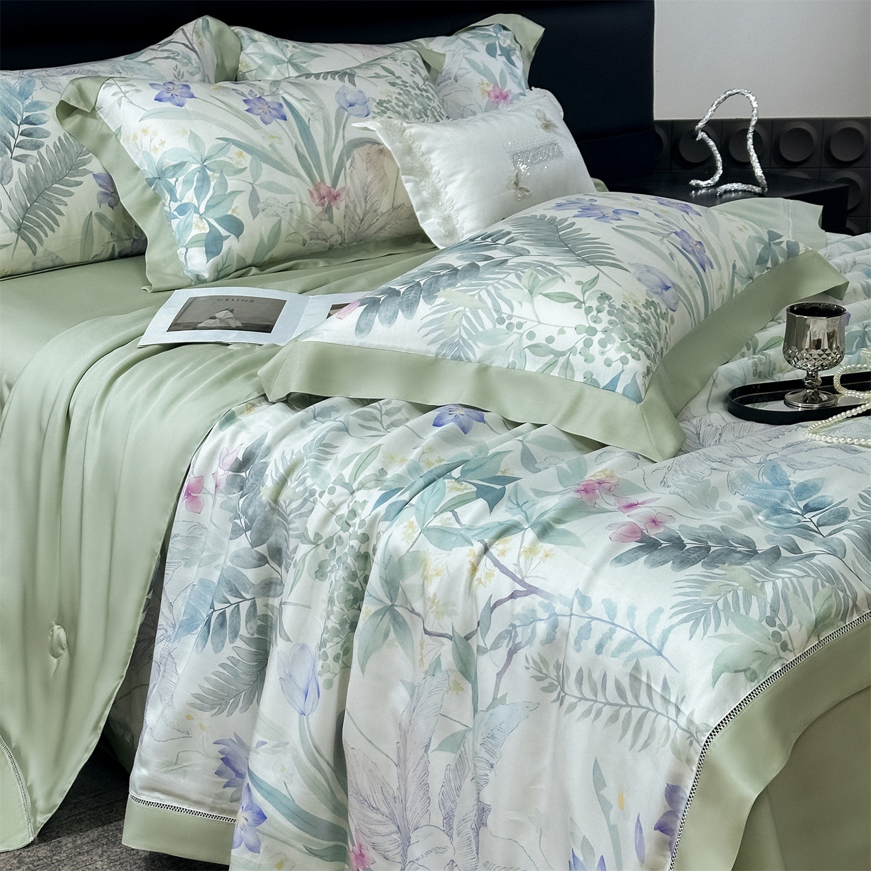 岚司羽 2026春夏新款50天丝夏被四件套夏凉被空调被系列 蔓行