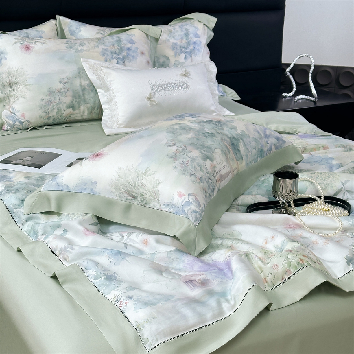 91家纺网 家纺一手货源 找家纺 岚司羽 2026春夏新款50天丝夏被四件套夏凉被空调被系列 盈春