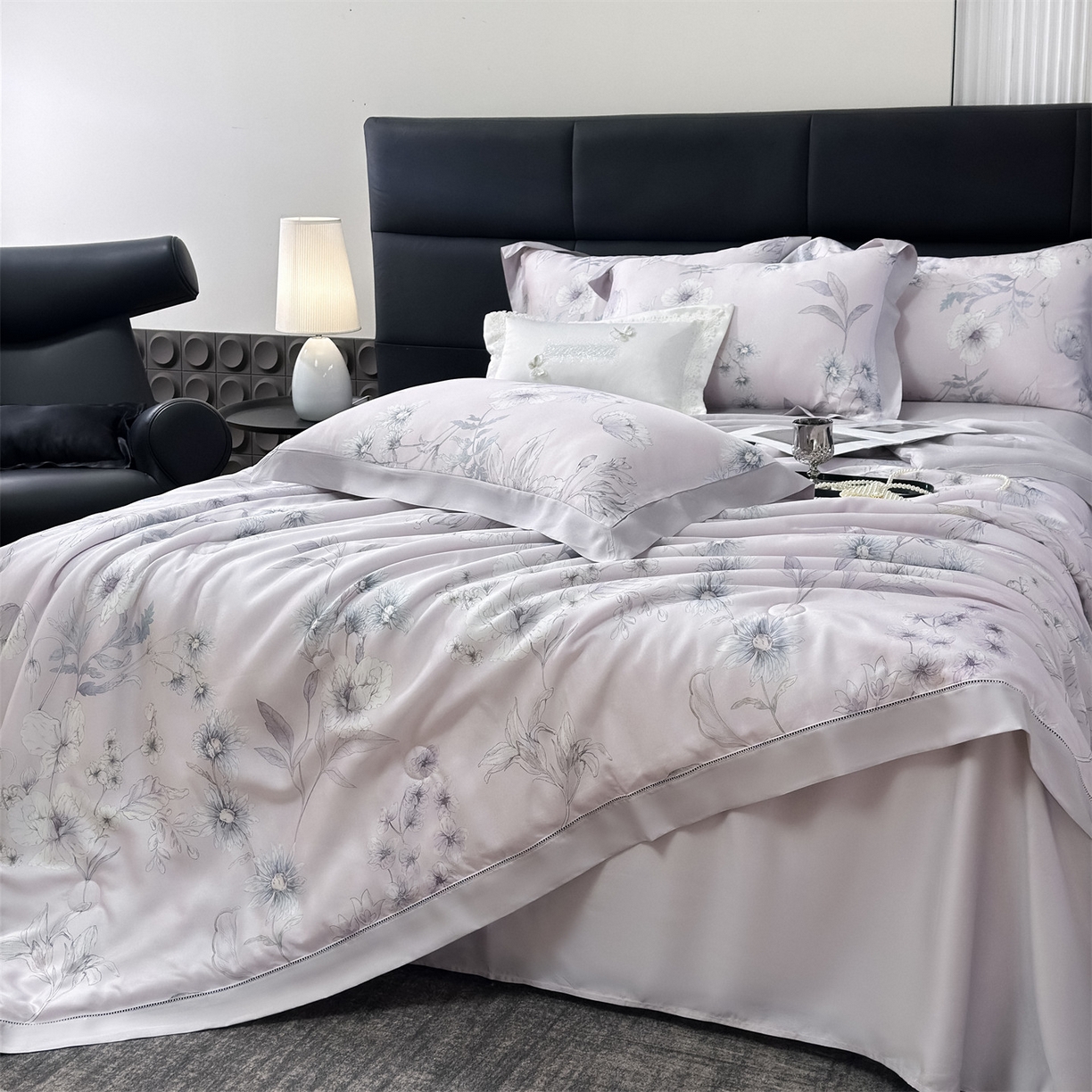 91家纺网 家纺一手货源 找家纺 岚司羽 2026春夏新款50天丝夏被四件套夏凉被空调被系列 简悠集-粉紫