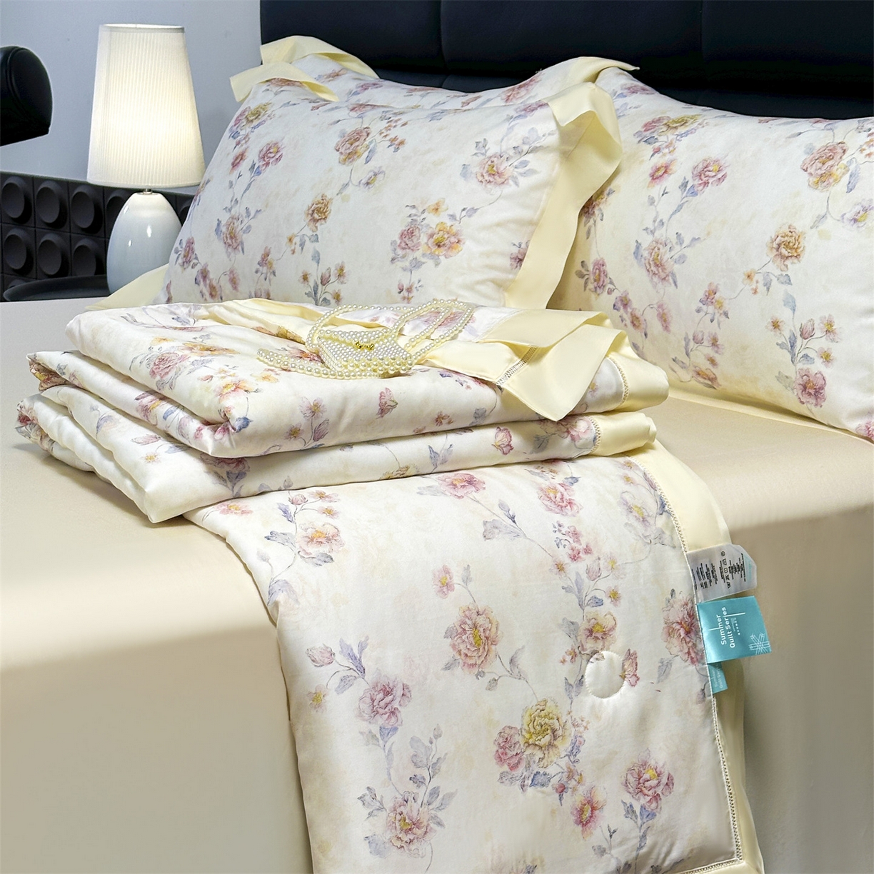 91家纺网 家纺一手货源 找家纺 岚司羽 2026春夏新款50天丝夏被四件套夏凉被空调被系列 星野