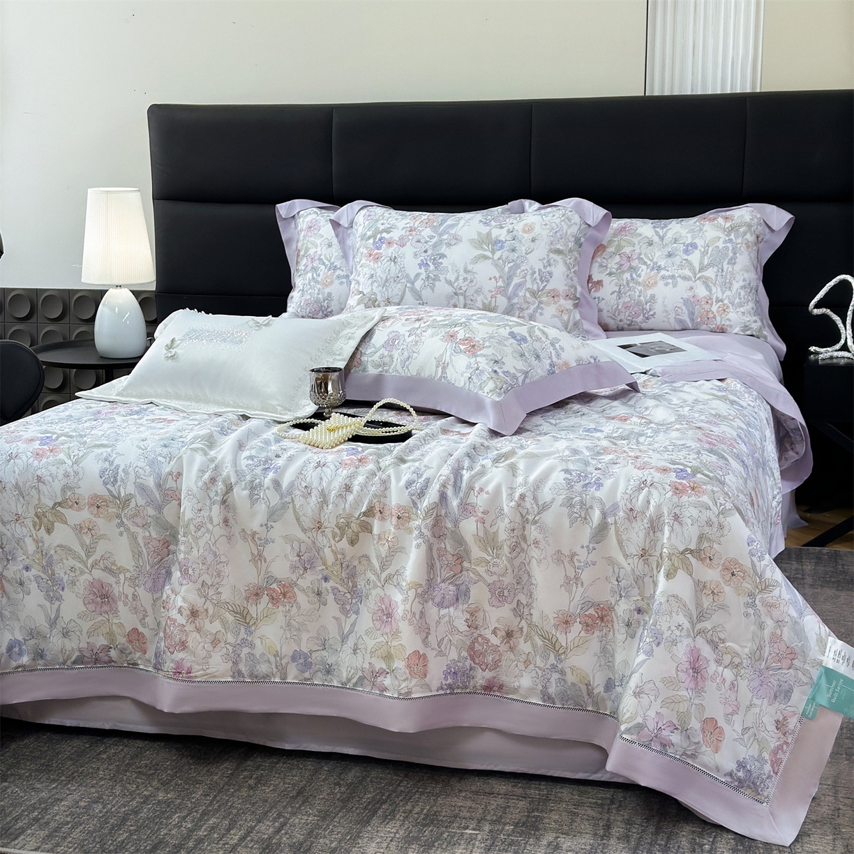 91家纺网 家纺一手货源 找家纺 岚司羽 2026春夏新款50天丝夏被四件套夏凉被空调被系列 颂旅