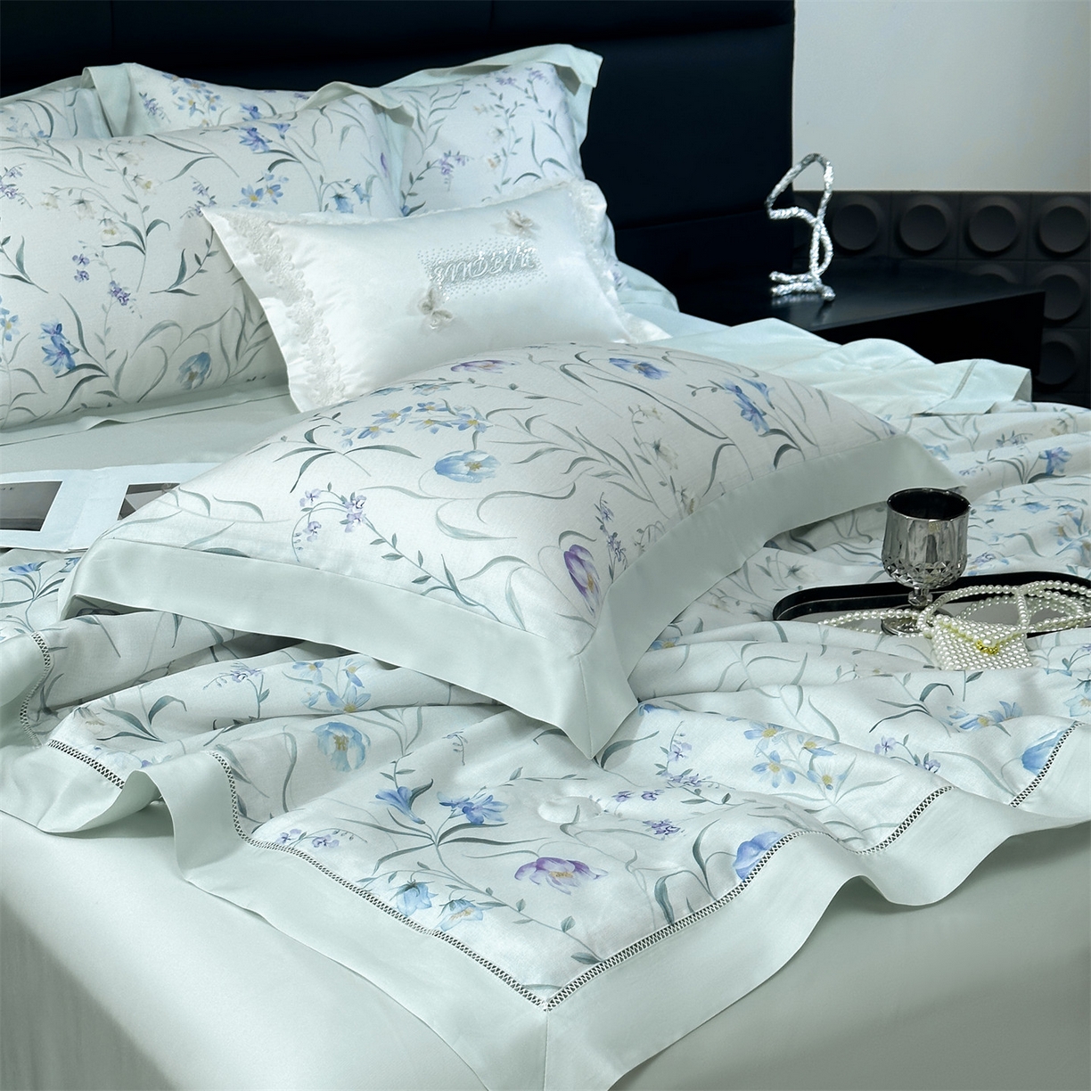 91家纺网 家纺一手货源 找家纺 岚司羽 2026春夏新款50天丝夏被四件套夏凉被空调被系列 兰时