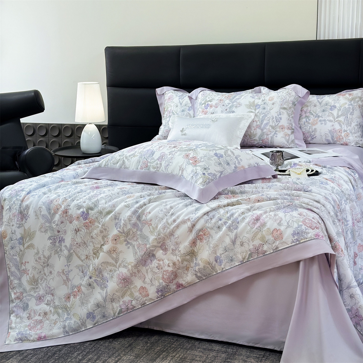 91家纺网 家纺一手货源 找家纺 岚司羽 2026春夏新款50天丝夏被四件套夏凉被空调被系列 颂旅