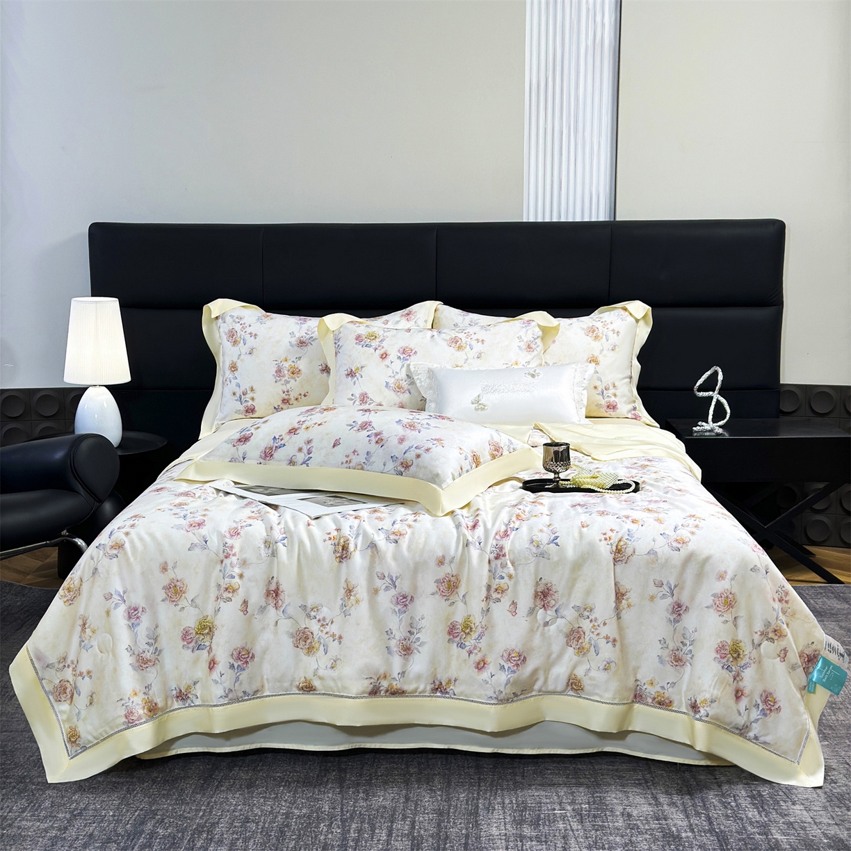 91家纺网 家纺一手货源 找家纺 岚司羽 2026春夏新款50天丝夏被四件套夏凉被空调被系列 星野