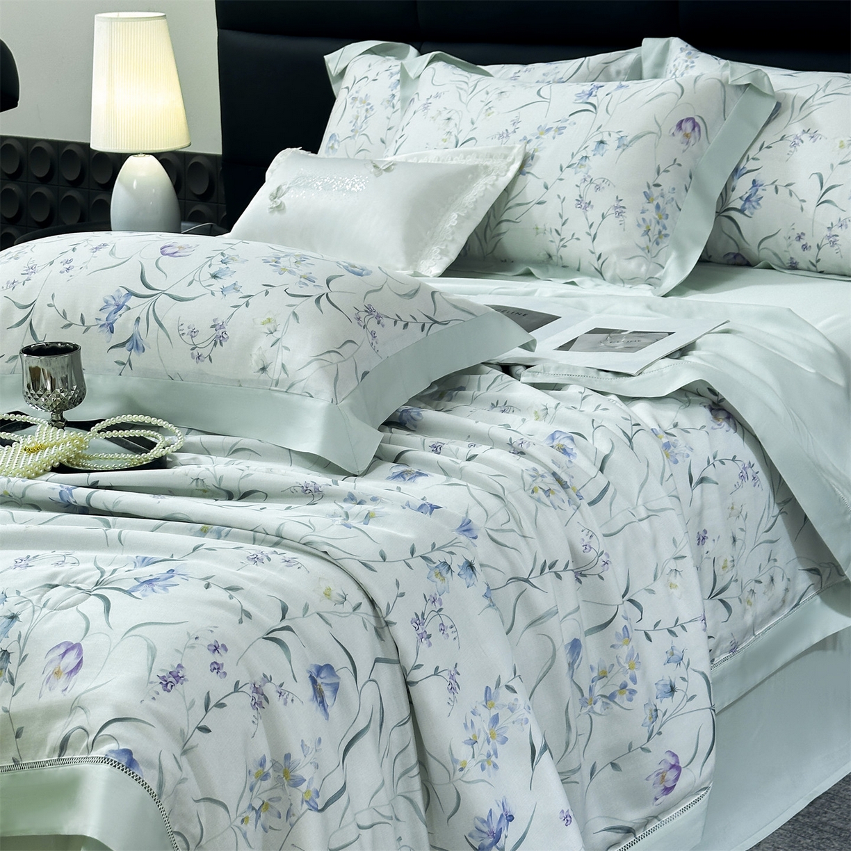 91家纺网 家纺一手货源 找家纺 岚司羽 2026春夏新款50天丝夏被四件套夏凉被空调被系列 兰时