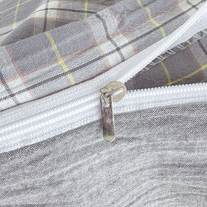 91家纺网 家纺一手货源 找家纺 佑佳家纺 2026新款全棉色织床笠款四件套 莫尼-灰