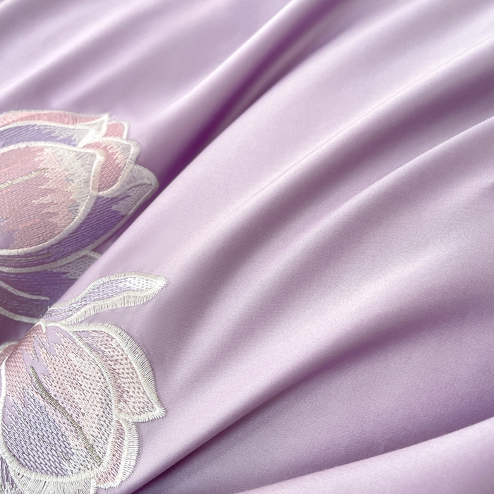 91家纺网 家纺一手货源 找家纺 （总）润锦云 2026新款A类全棉纯棉刺绣拼角四件套-栀梦