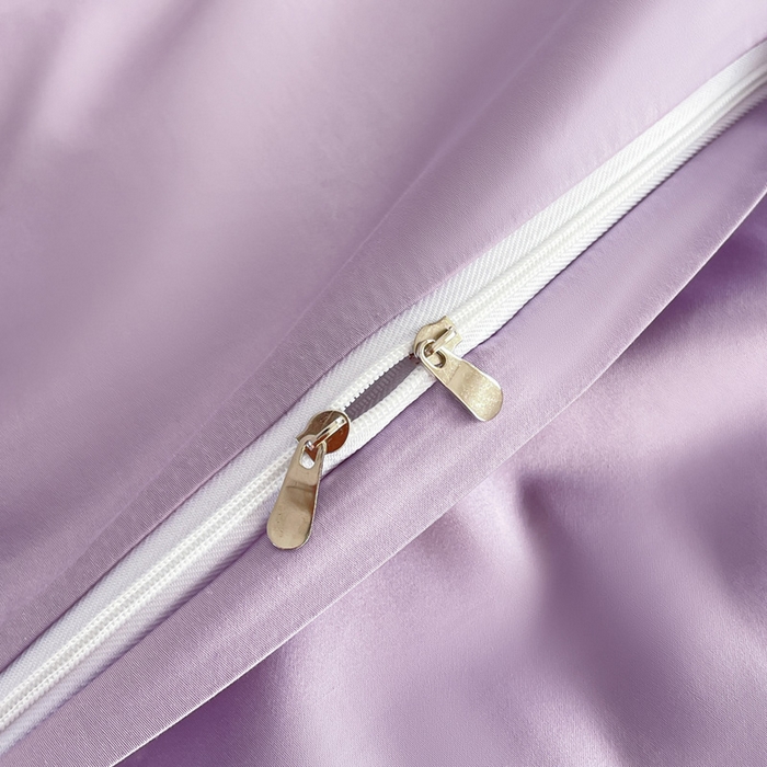 91家纺网 家纺一手货源 找家纺 润锦云 2026新款A类全棉纯棉刺绣拼角四件套-栀梦 栀梦-香芋紫+奶白