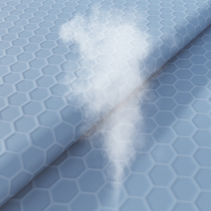 91家纺网 家纺一手货源 找家纺 福来临家纺 2026新款蜂窝科技凉感席-床笠款 蜂窝款-浅蓝床笠款