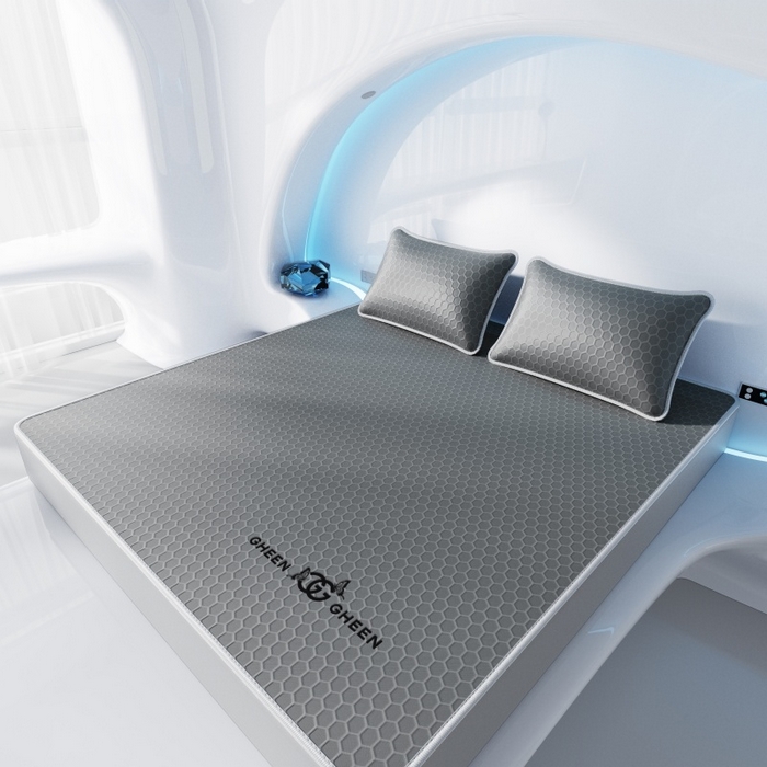 91家纺网 家纺一手货源 找家纺 福来临家纺 2026新款蜂窝科技凉感席-床笠款 蜂窝款-深灰床笠款