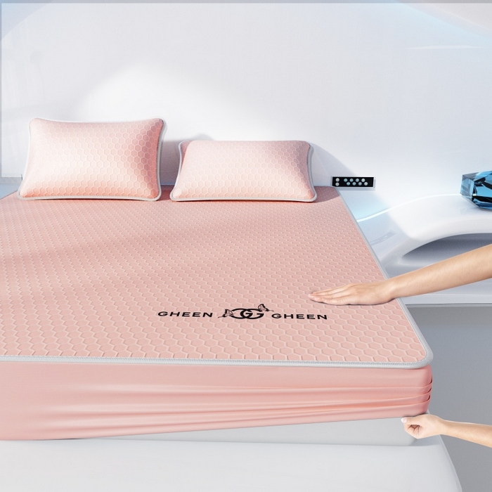 91家纺网 家纺一手货源 找家纺 福来临家纺 2026新款蜂窝科技凉感席-床笠款 蜂窝款-玉色床笠款