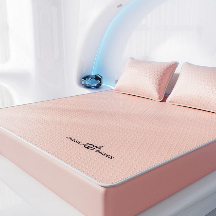 91家纺网 家纺一手货源 找家纺 福来临家纺 2026新款蜂窝科技凉感席-床笠款 蜂窝款-玉色床笠款