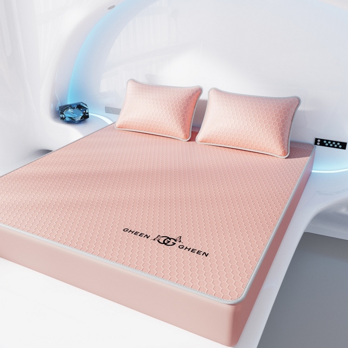 91家纺网 家纺一手货源 找家纺 福来临家纺 2026新款蜂窝科技凉感席-床笠款 蜂窝款-玉色床笠款