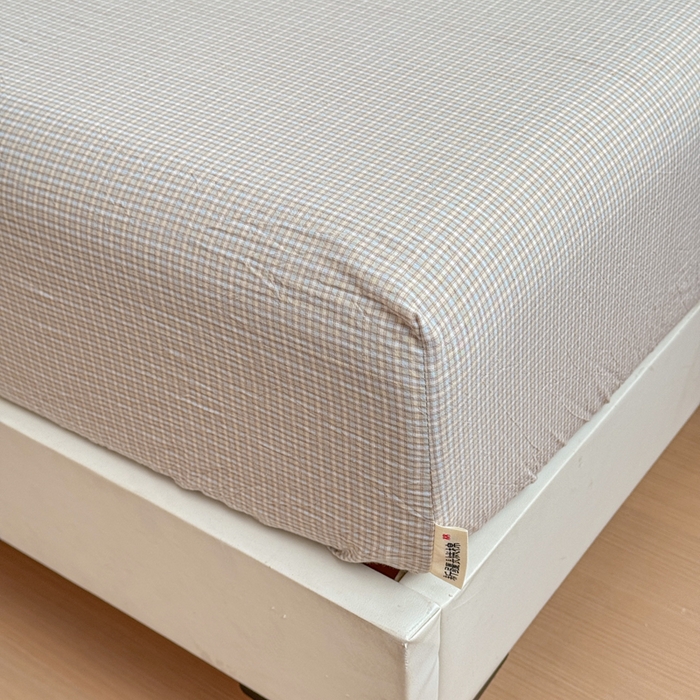 91家纺网 家纺一手货源 找家纺 佑佳家纺 2026新款全棉色织水洗棉四件套 米小格