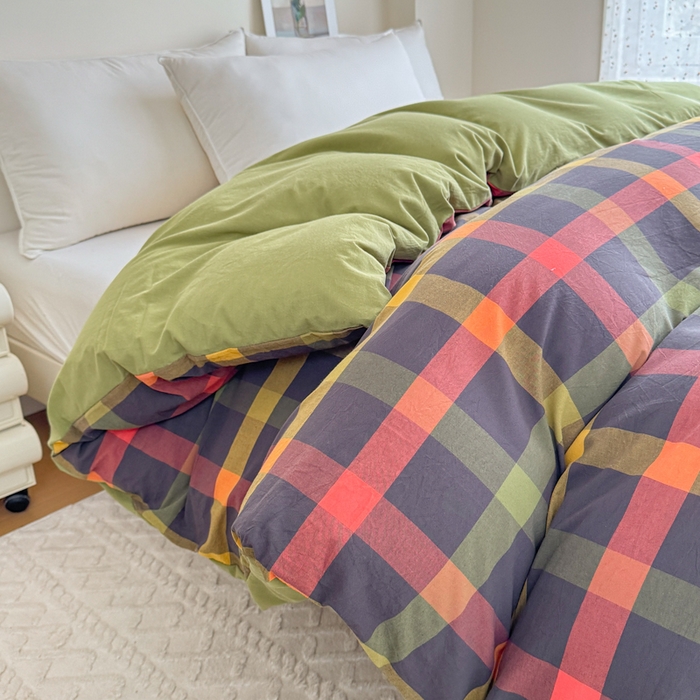 91家纺网 家纺一手货源 找家纺 佑佳家纺 2026新款全棉色织床笠款四件套 牛油果-绿