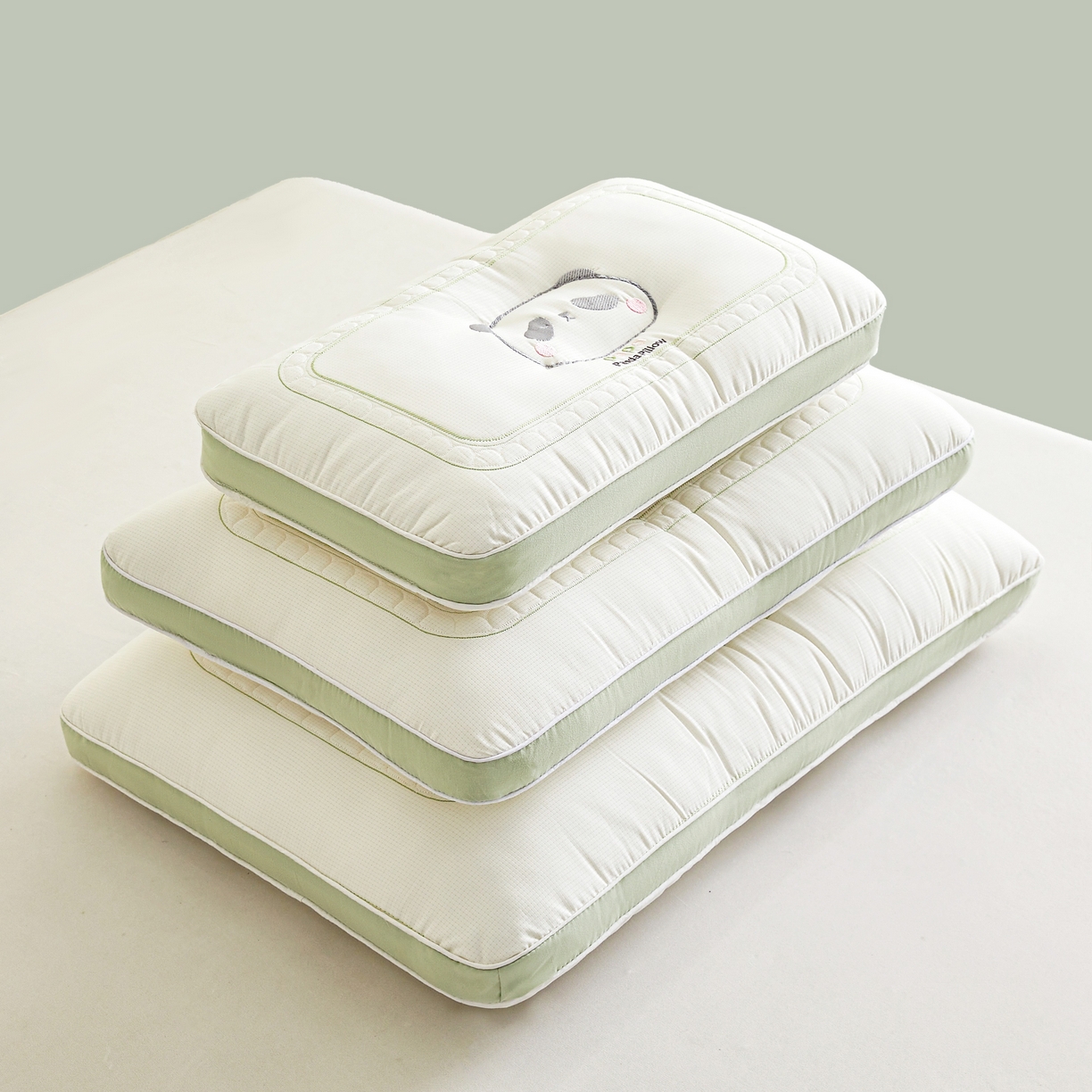 （总）小桃姐家纺 2025新款Papa熊猫刺绣定型枕枕头枕芯