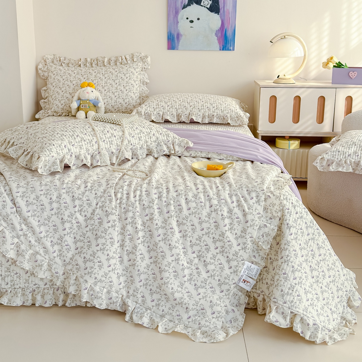 归属 2026春夏新款古法仿棉床盖夏被四件套夏凉被空调被系列 花间彩蝶