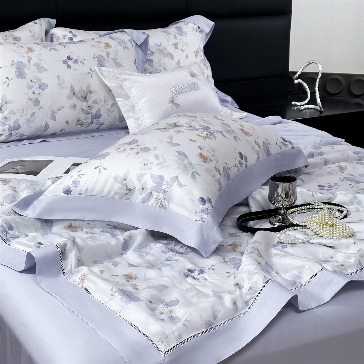 91家纺网 家纺一手货源 找家纺 岚司羽 2026春夏新款50天丝夏被四件套夏凉被空调被系列 静兰