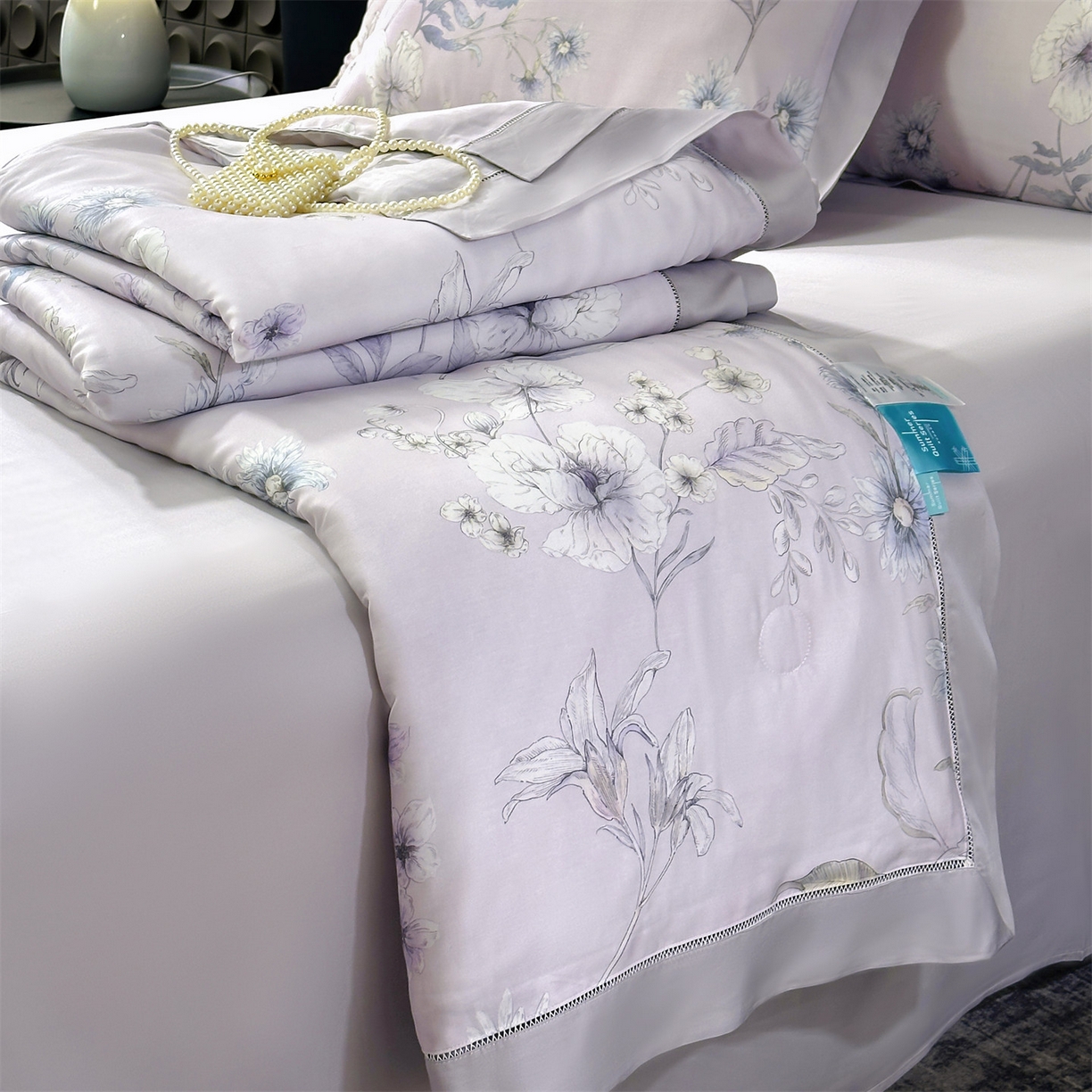 91家纺网 家纺一手货源 找家纺 岚司羽 2026春夏新款50天丝夏被四件套夏凉被空调被系列 简悠集-粉紫