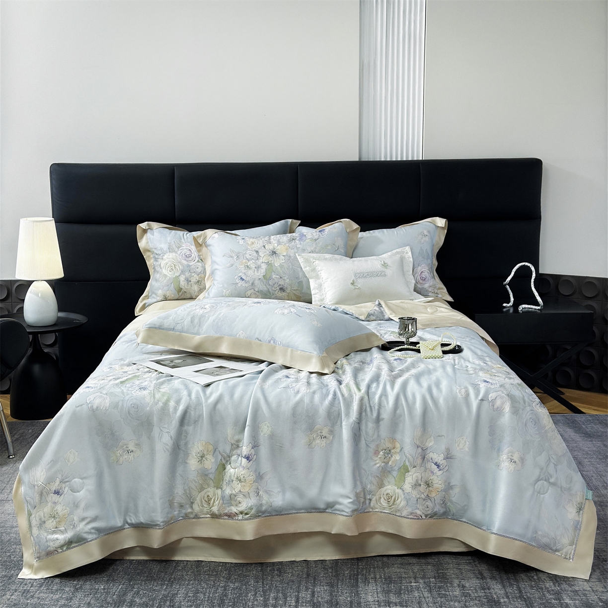 91家纺网 家纺一手货源 找家纺 岚司羽 2026春夏新款50天丝夏被四件套夏凉被空调被系列 香荟