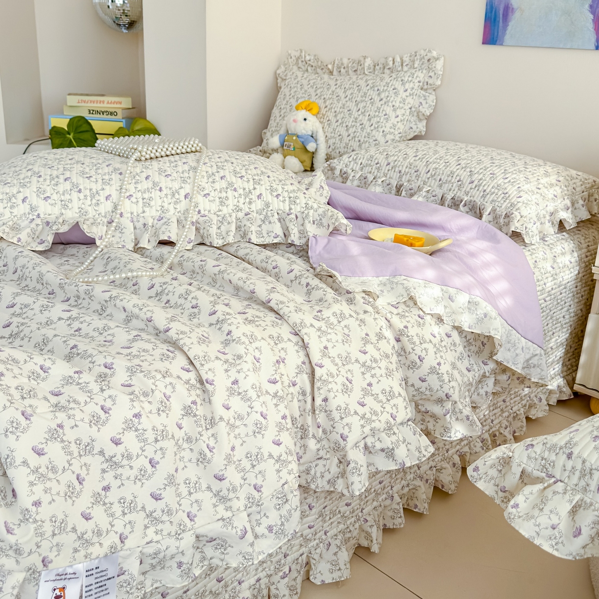 91家纺网 家纺一手货源 找家纺 归属 2026春夏新款古法仿棉床盖夏被四件套夏凉被空调被系列 花间彩蝶