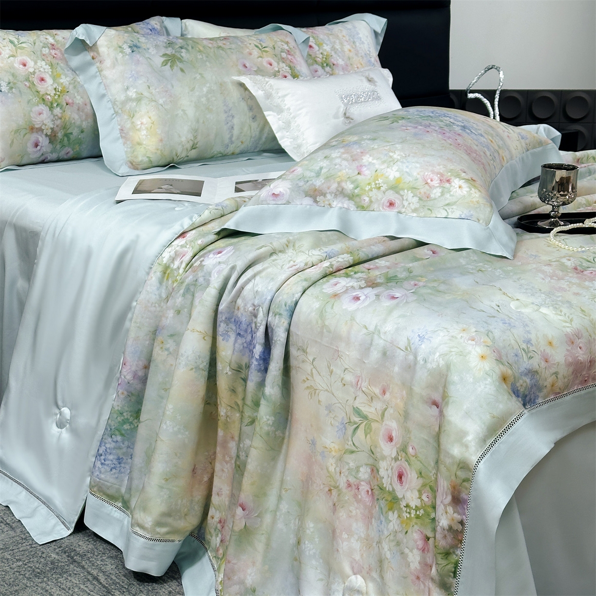 91家纺网 家纺一手货源 找家纺 （总）岚司羽 2026春夏新款50天丝夏被四件套夏凉被空调被系列