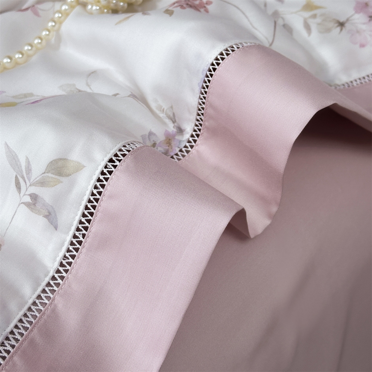 91家纺网 家纺一手货源 找家纺 岚司羽 2026春夏新款50天丝夏被四件套夏凉被空调被系列 花开有时