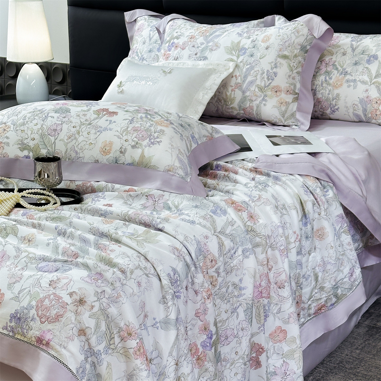 91家纺网 家纺一手货源 找家纺 岚司羽 2026春夏新款50天丝夏被四件套夏凉被空调被系列 颂旅