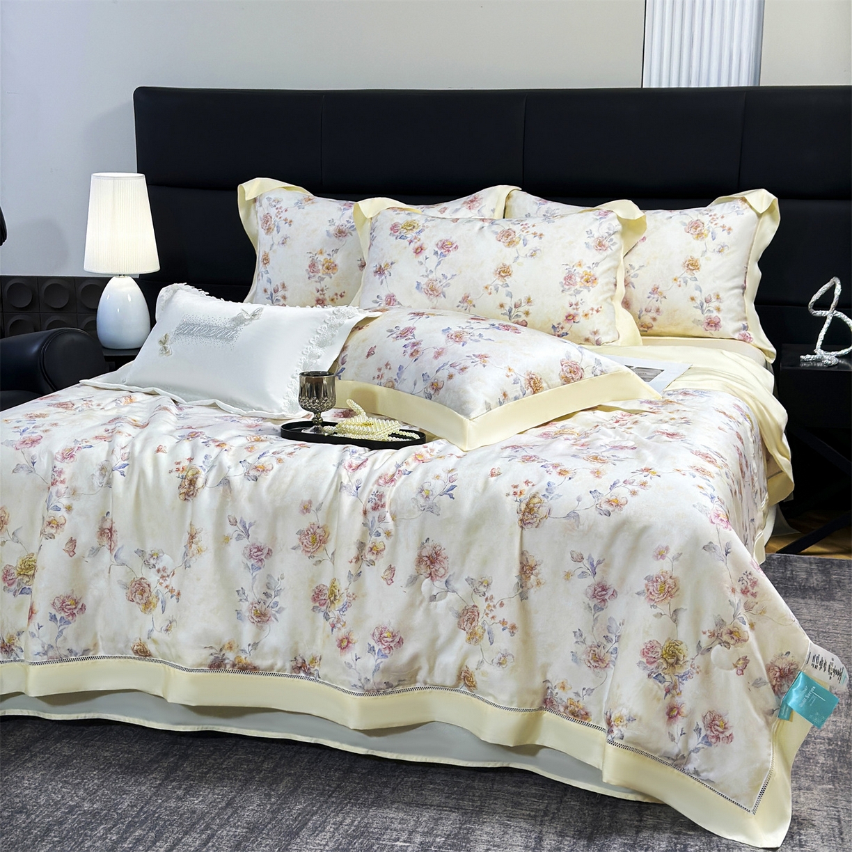 91家纺网 家纺一手货源 找家纺 岚司羽 2026春夏新款50天丝夏被四件套夏凉被空调被系列 星野