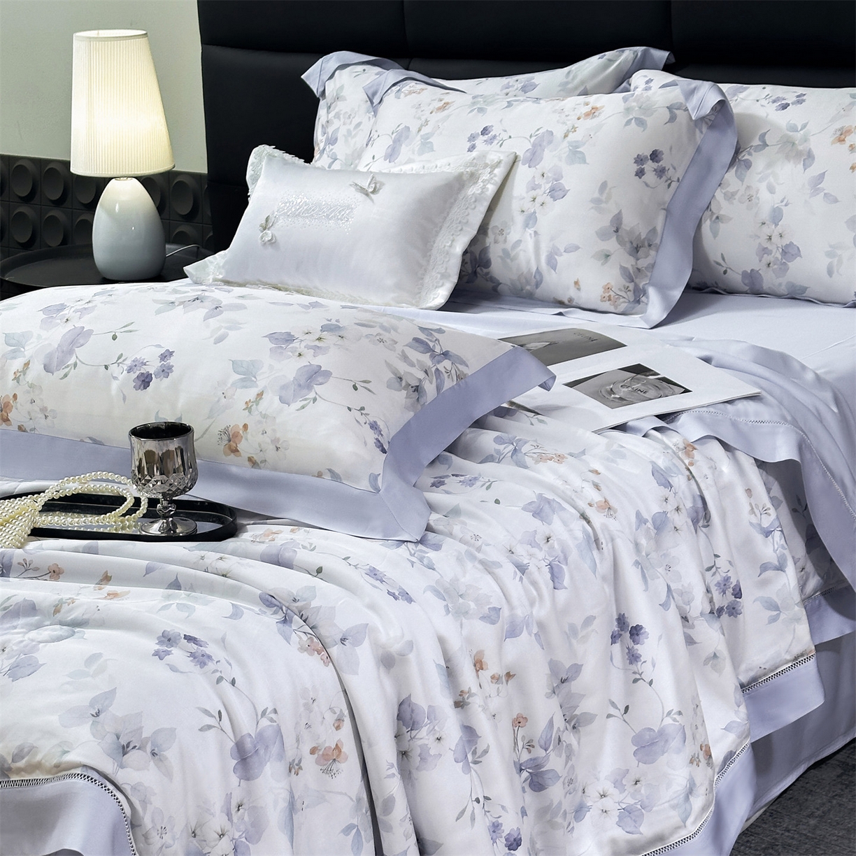 91家纺网 家纺一手货源 找家纺 岚司羽 2026春夏新款50天丝夏被四件套夏凉被空调被系列 静兰