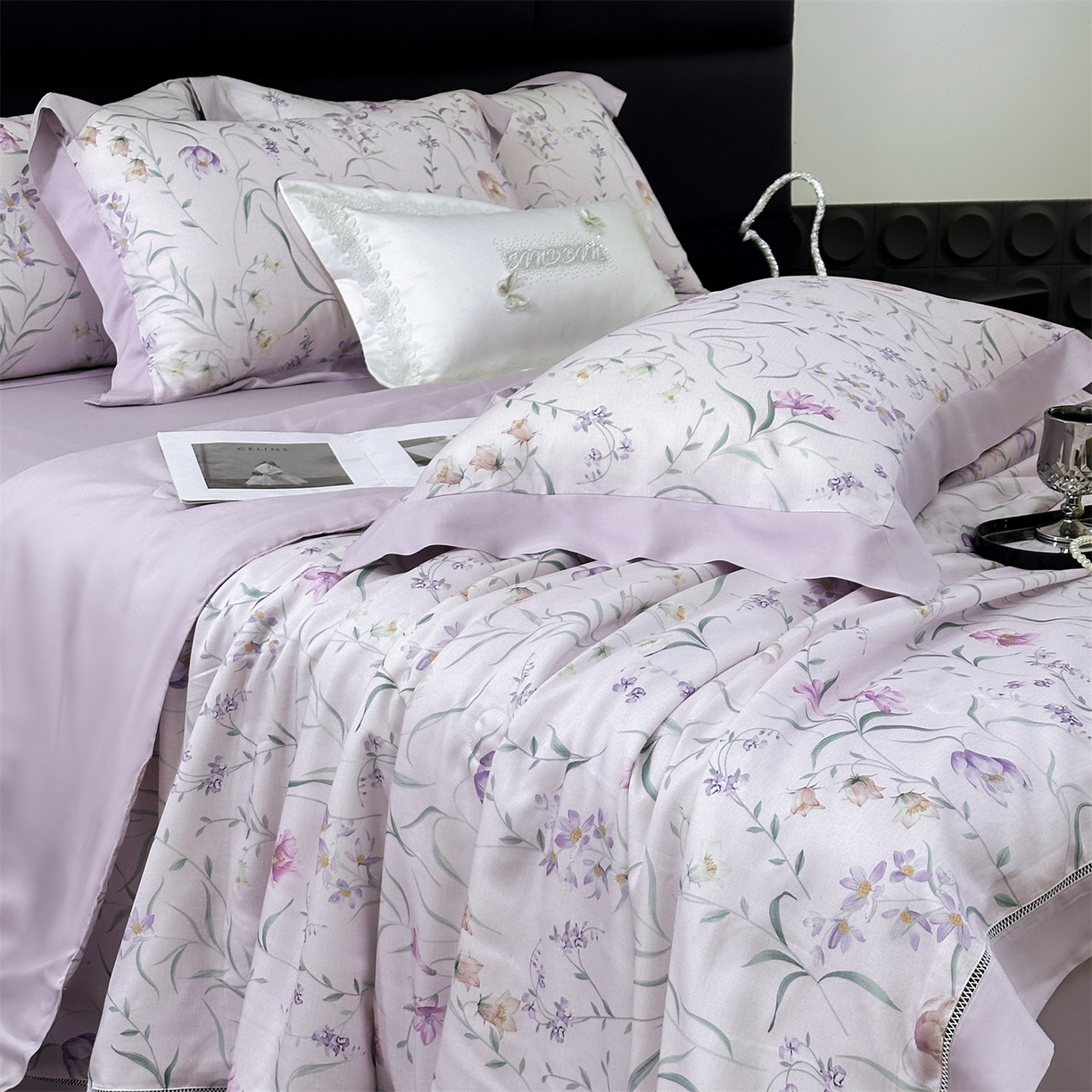 岚司羽 2026春夏新款50天丝夏被四件套夏凉被空调被系列 花间春晓 粉