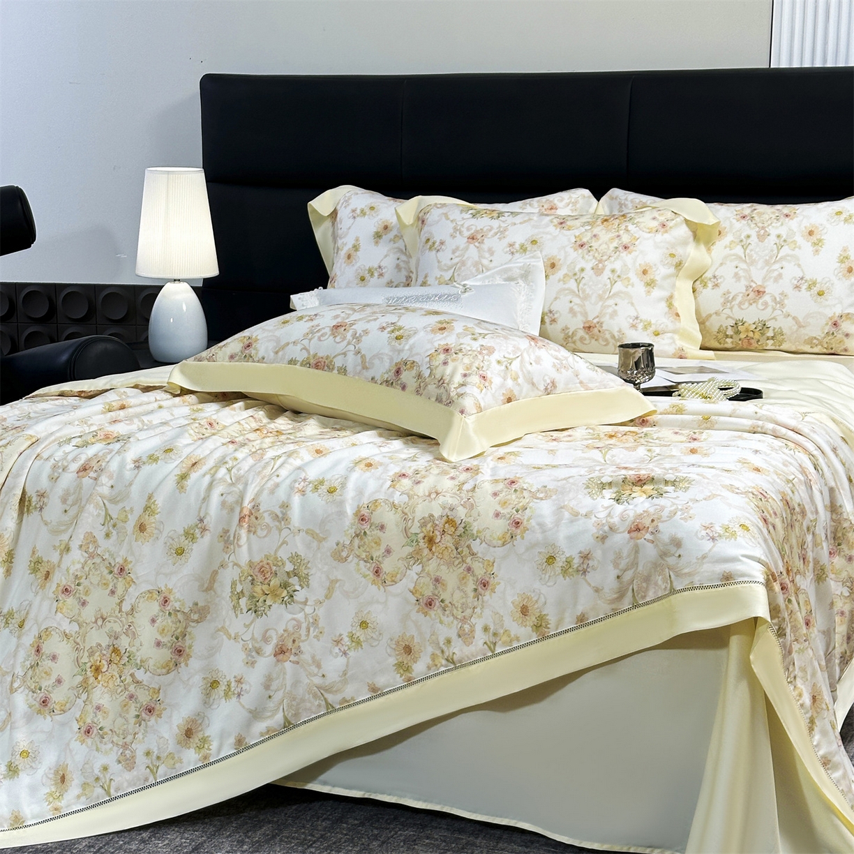 91家纺网 家纺一手货源 找家纺 岚司羽 2026春夏新款50天丝夏被四件套夏凉被空调被系列 金绮