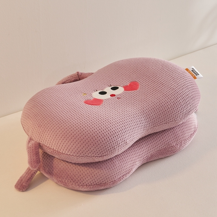 91家纺网 家纺一手货源 找家纺 小桃姐家纺 2025新款可爱卡通儿童猫肚枕学生幼儿园卡通记忆棉枕头枕芯 手提兜兜记忆枕-紫