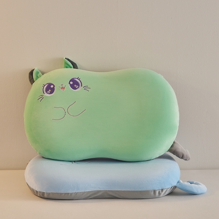 91家纺网 家纺一手货源 找家纺 小桃姐家纺 2025新款可爱卡通儿童猫肚枕学生幼儿园卡通记忆棉枕头枕芯 组合图仅供展示不可下单