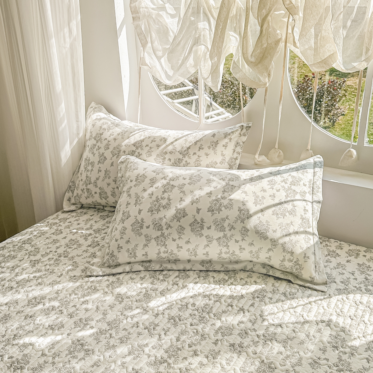 91家纺网 家纺一手货源 找家纺 花满路 2026新款床盖四件套 木槿