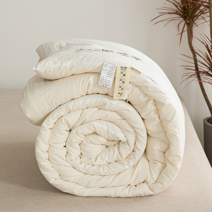 91家纺网 家纺一手货源 找家纺 迪梵家纺 2026新款A类针织棉原棉大豆被春秋被冬被被子被芯夏被 原棉白