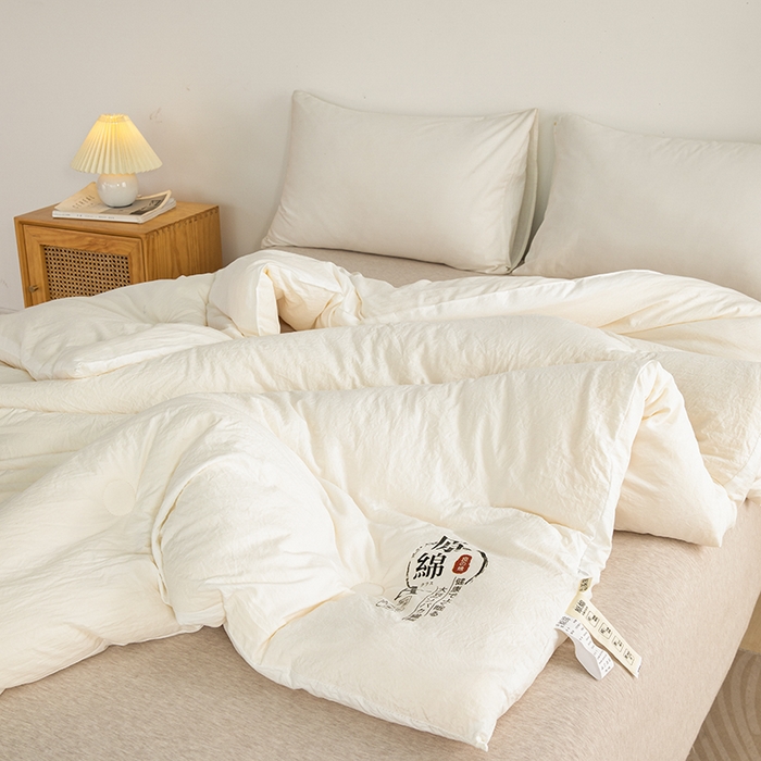 91家纺网 家纺一手货源 找家纺 迪梵家纺 2026新款A类针织棉原棉大豆被春秋被冬被被子被芯夏被 原棉白