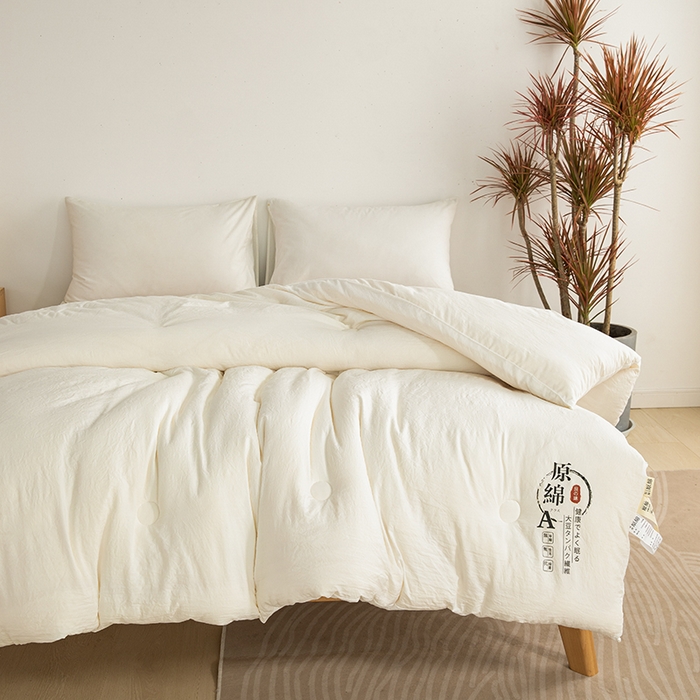 91家纺网 家纺一手货源 找家纺 迪梵家纺 2026新款A类针织棉原棉大豆被春秋被冬被被子被芯夏被 原棉白