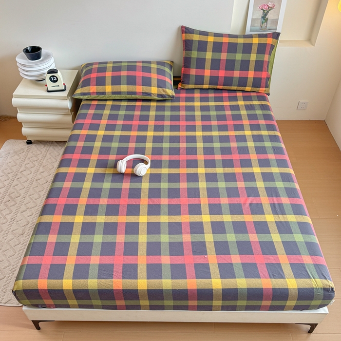 91家纺网 家纺一手货源 找家纺 佑佳家纺 2026新款全棉色织水洗棉四件套 牛油果-绿