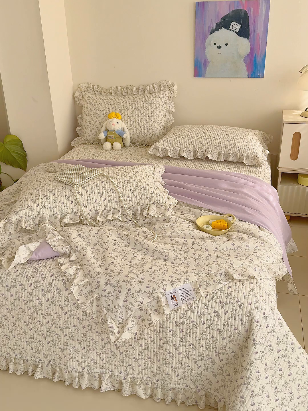 91家纺网 家纺一手货源 找家纺 归属 2026春夏新款古法仿棉床盖夏被四件套夏凉被空调被系列 花间彩蝶