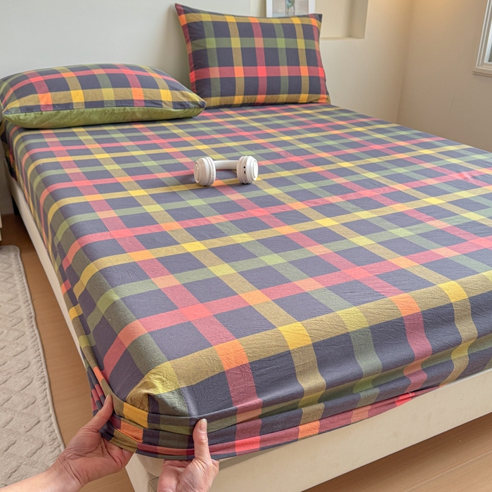 91家纺网 家纺一手货源 找家纺 佑佳家纺 2026新款全棉色织水洗棉四件套 牛油果-绿