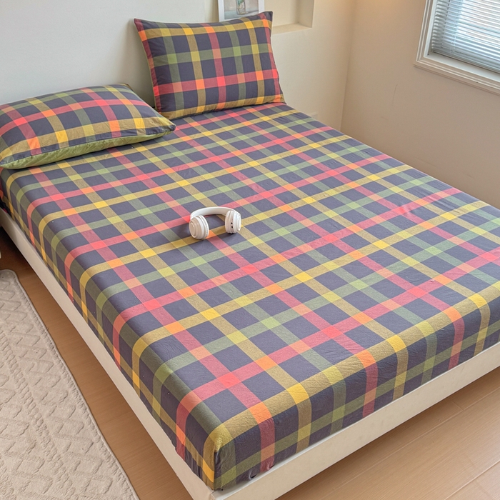 91家纺网 家纺一手货源 找家纺 佑佳家纺 2026新款全棉色织水洗棉四件套 牛油果-绿